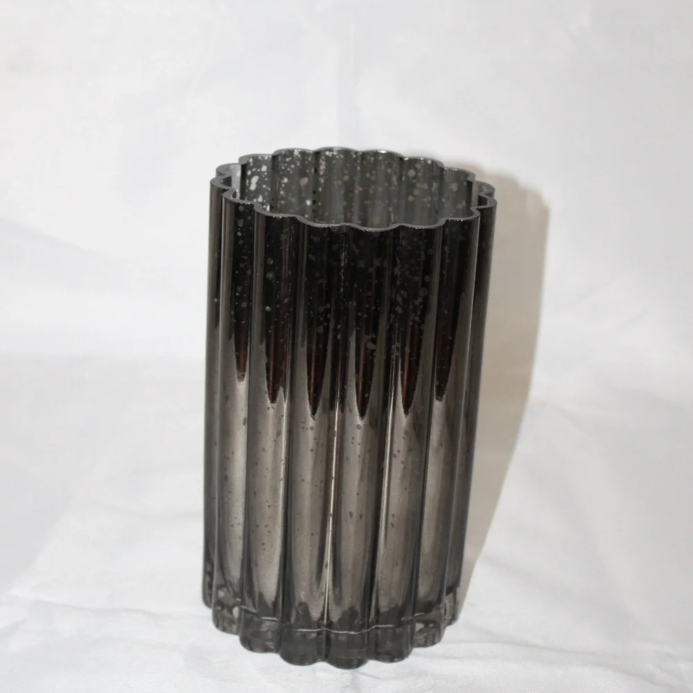 West Elm Illuminated Mercury Glass Hurricane Candle Holders. Sz. 8